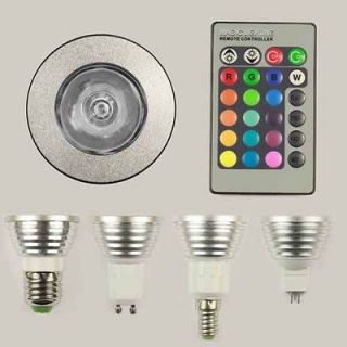 E27 GU10 E14 MR16 RGB LED Light Bulb + Remote Controller 16 Colors 5 