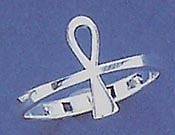 Petite 925 Silver ANKH Egyptian Cross Ring Size 4 10