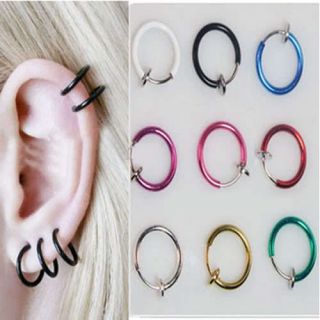   Hoop Boby Nose Lip Ear Ring stud earrings Punk Goth Piercing Septum