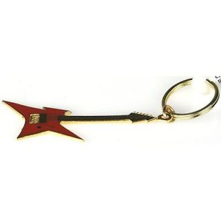   Jewelry BC Rich Ironbird Electric Guitar Keychain  Gold with Red