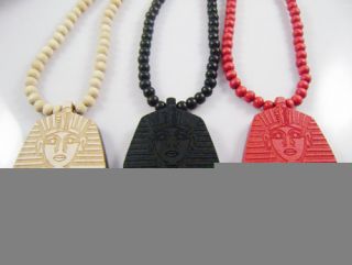   option Hip hop Rosary Necklace Pendants Wooden Egyptian pharaoh Mens
