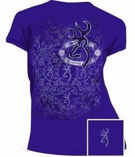 Browning Buckmark Womens Purple Graphic T Shirt #4036067 Eggplant