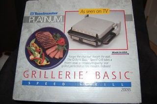   PLATINUM Grillerie Basic Speed Grill NEW IN BOX #2009S Indoor Grill