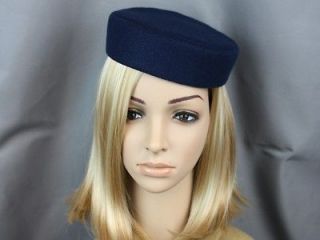 Navy Blue Pan Am Stewardess Flight Attendant Pill Box Party Hat  Other 