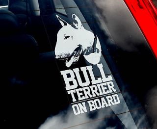English Bull Terrier   Dog Car Sticker  Sign   n.collar