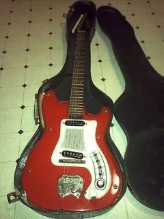   Hagstrom I Electric Guitar Vintage Rare Red Dual Pickup w/ Orig Case 1