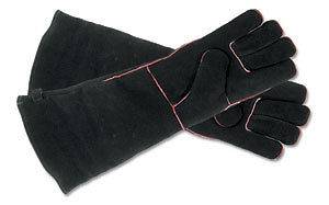 Fireplace Hearth Wood Stove Gloves Long Insulated 19L Black Suede w 