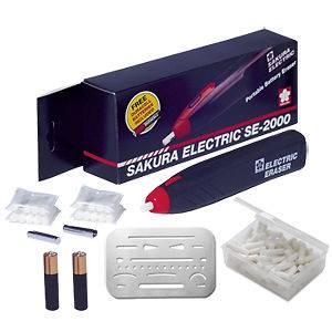   Electric Eraser Kit Cordless, Batteries, 80 Erasers & Shield, Portable