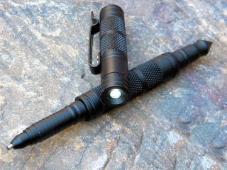 Black Tactical Pen W/ LED THD163 60BKLED   Self Defense Tool