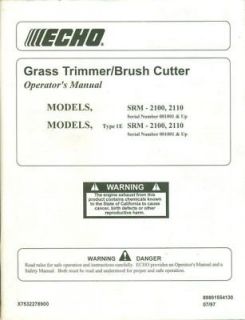 ECHO Grass Trimmer/Brush Cutter OPERATOR MANUAL (H6)