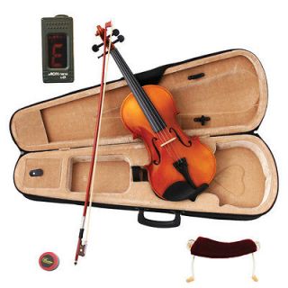   NEW 4/4 Crescent MAPLE ACOUSTIC Violin+Tuner+S​houlder Rest+ACC