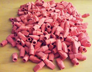 Packs of Staples Pink Cap Erasers for your Pen or Pencil 4 PACK