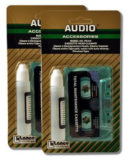 Cassette Tape Player Head & Capstan Cleaner Accessory Kit 2pc Lot NEW