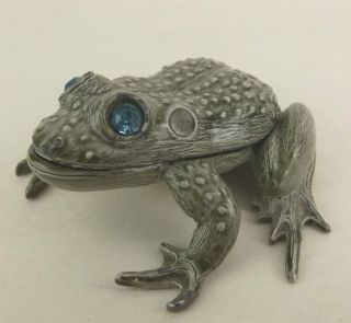 Marhill USA Enamel Frog Trinket Box Figural Vanity Dresser Collectible 