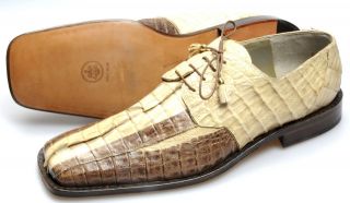 New MAURI Italy Beige/Taupe Crocodile Saddle Oxford Shoes 15 M   NIB $ 