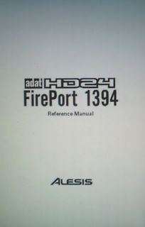 ALESIS ADAT HD24 FIREPORT 1394 REFERENCE MANUAL BOOK BOUND ENGLISH