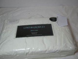 New Cynthia Rowley Twin XL Mini Duvet Cover & Sham Set   Ivory   NIP