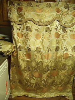 SET OF 2 60 X 84 CURTAINS OR SHOWER CURTAIN ASIAN EMBROIDERED W 