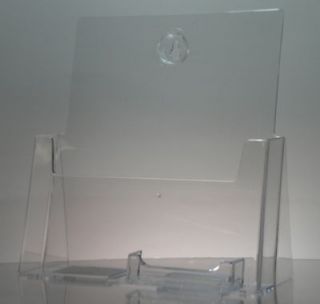 Clear Acrylic 8.5 x 11 Magazine Brochure Display with Business Card 