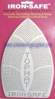 IRON SAFE Ironing Shoe for Household Steam Irons TOP HAT Coated Sole 