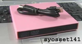 External USB Pink CD Writer DVD Player Dell Mini 10 10v