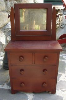 60 year old Childs Solid Cherry Wood Dresser with Mirror Bench made
