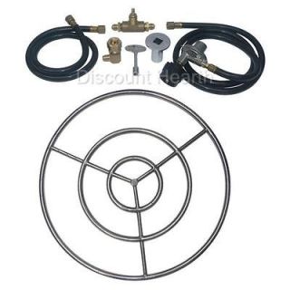 12 18 24 Stainless Steel Gas Burner Ring Fire Pit W 20lb LP 