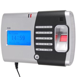 LCD Fingerprint PIN Employee Attendance Time Clock Biometric USB TCP 