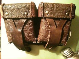   belted leather pouch 2 chamber oil can lube tools hunting gun supplies