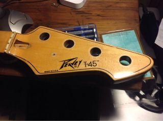 Peavey T 45 USA Maple Electric Bass Neck   Fretless   for parts or 