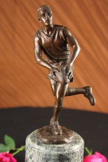 Bronze Statue Union League Rugby Football Player Trophy sculpture 