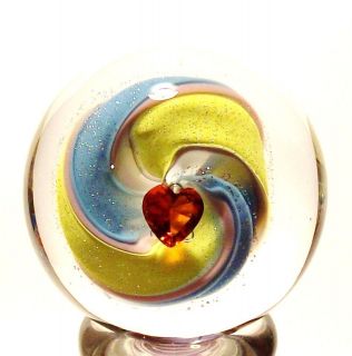   ART GLASS MARBLES 1 3/4 2 TONE EXOTIC DICHROIC REVERSE TWIST MARBLE
