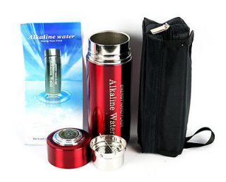   Alkaline Energy Flask Ionizer Water Bottle Flask Ion Cup with Case Red