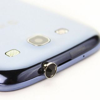   MM Diamond Bling Dust Cap Plug for Apple iPhone 4 / 4S (Black