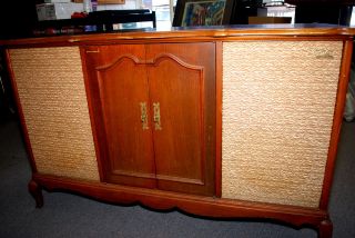 Vtg. Fisher 600 Stereo Tube Receiver AM/FM Radio Cabinet w/Turntable 
