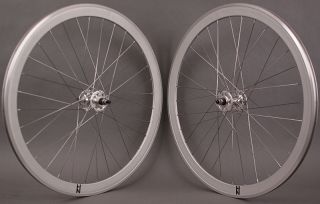   + Son SL42 Silver Singlespeed Track Fixed Gear Bike Wheelset Wheels