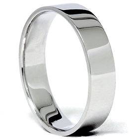 5MM Flat Comfort Fit 950 Platinum Wedding Ring Mens Women Plain Band 