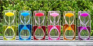 Colorful float up oil glass Hourglass Timer desk home decor ornament 