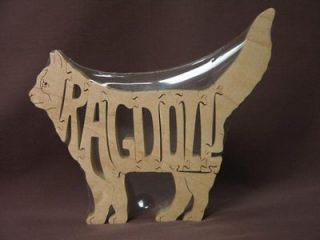 Ragdoll Cat Wooden Puzzle Amish Art Scroll Saw Toy NEW USA