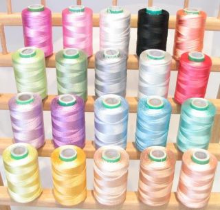 NEW 20 PASTEL Colors RAYON Embroidery THREAD for Brother BABYLOCK 
