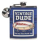VINTAGE DUDE FLY FISHING 7 OUNCE HIP FLASK WITH FUNNEL SPORT FISHERMAN 