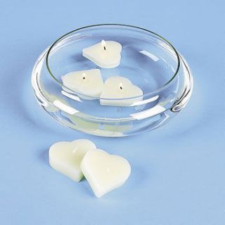 12 White Heart Floating Candles Wedding Centerpiece Wedding Table 