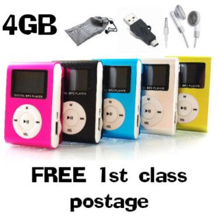NEW 4GB MP3 Player with Clip, Record Function, LCD Screen & FM Radio