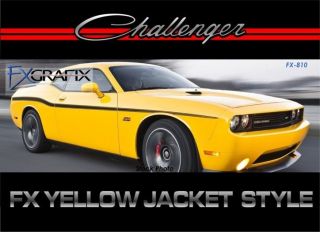 2008   2012 Dodge Challenger Yellow Jacket Style Stripe Kit 3M Quality 