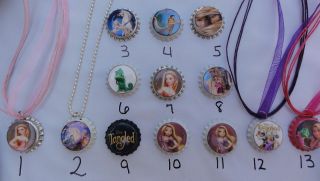 TANGLED BOTTLE CAP NECKLACE U CHOOSE FROM 13 DESIGNS