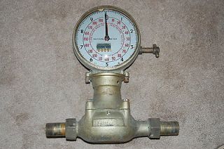   Resetable water Flow Meter 0 190gl Vintage brass Neptune Trident meter