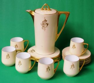 Rosenthal Demitasse Tea Set for Six Donatello Selb Bavaria Teapot with 
