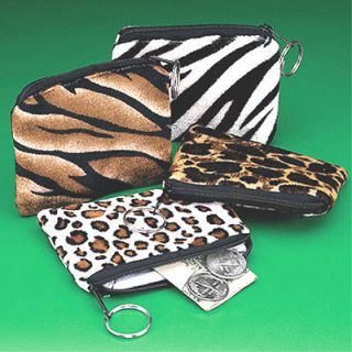 12 Safari Animal zebra stripes print coin purse Party Favors SHIPS 