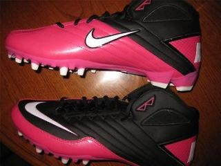 Nike Speed TD Mid 3/4 Football Cleats sz 10 Black/ Pink Breat Cancer 