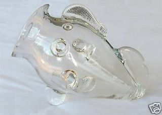 Glass Fish Holder/Bowl for Candy Nuts Large Size New